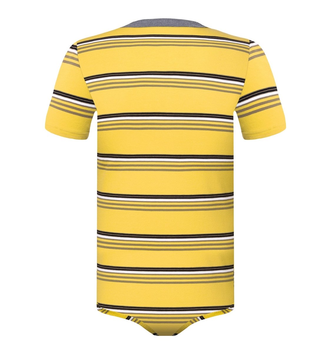Landofgenie Men Brand Striped Polo Onesie - Classical Yellow Polo - landofgenie