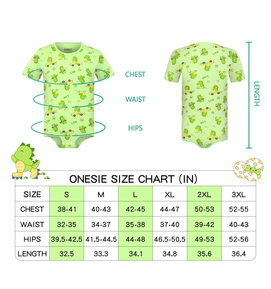 Landofgenie Men Print Onesie - Dino Rudy - landofgenie