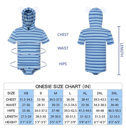 Landofgenie Men Thicker Cotton Onesie with Cap - Blue Color - landofgenie