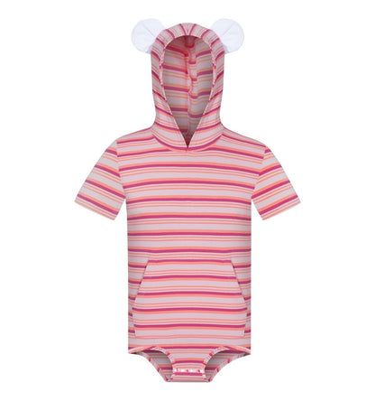 Landofgenie Men Thicker Cotton Onesie with Cap - Pink Color - landofgenie