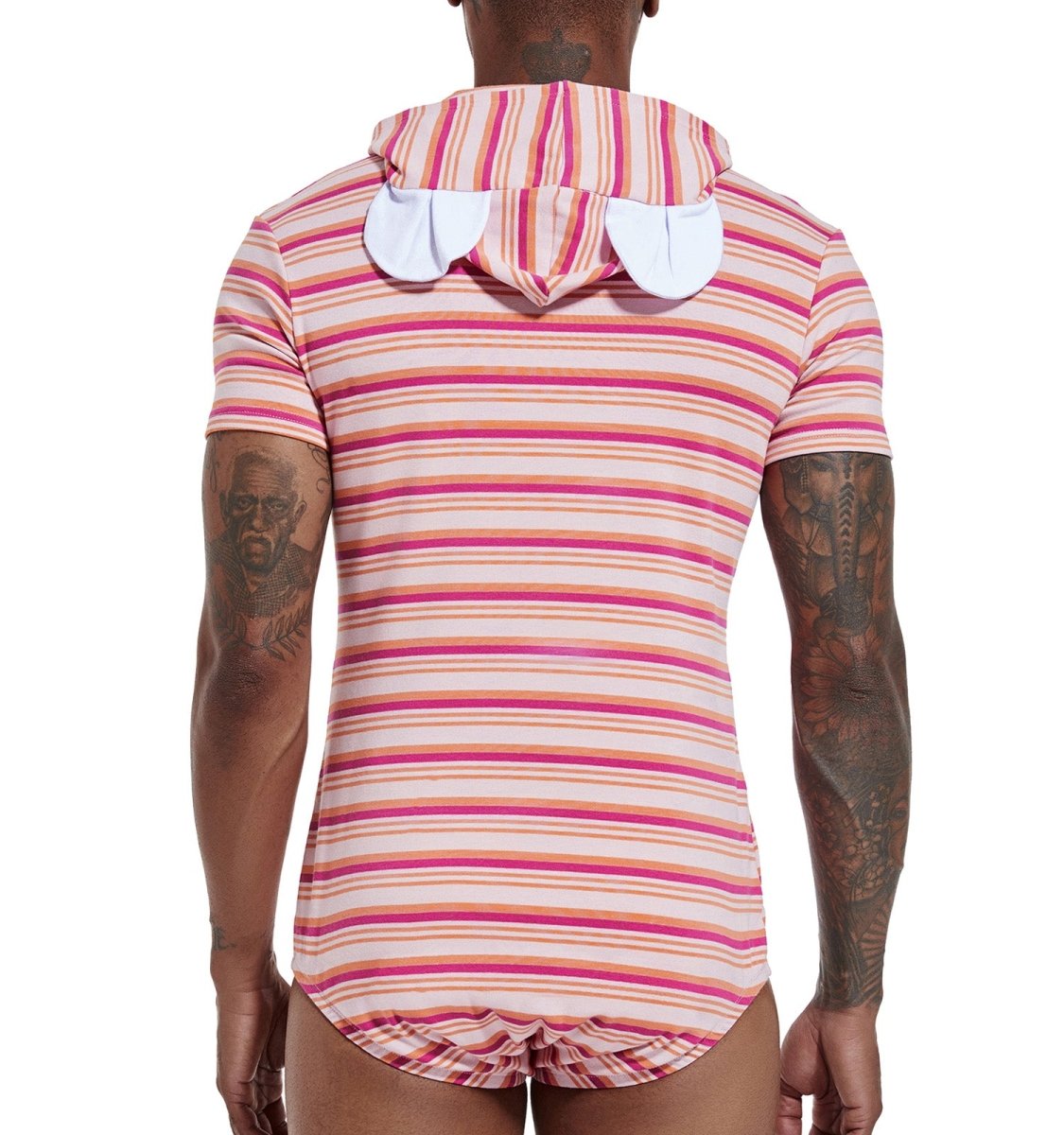 Landofgenie Men Thicker Cotton Onesie with Cap - Pink Color - landofgenie