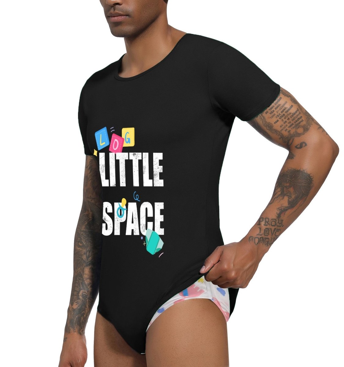 Landofgenie Mens Print Onesie Littlespace landofgenie