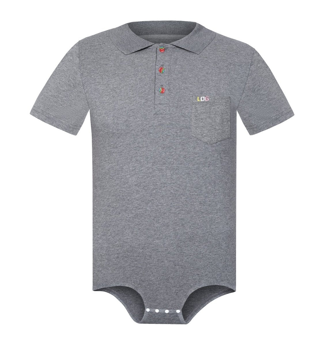 Landofgenie Mens Short Sleeve Bodysuit Crotch Shirt Romper Gray - Gentleman - landofgenie