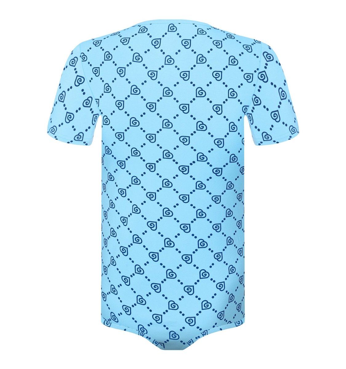 Landofgenie Mens Short Sleeve Onesie - Monoland with Blue - landofgenie
