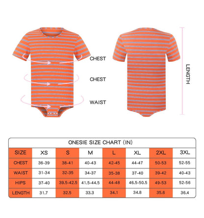 Landofgenie Mens Striped Onesie Short Sleeve Bodysuit - Basic Striped - landofgenie