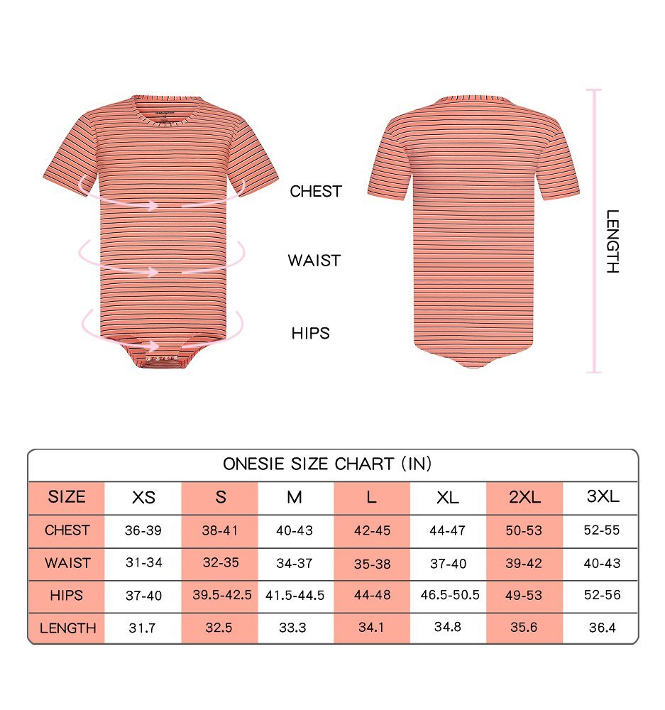 Landofgenie Mens Striped Onesie Short Sleeve Bodysuit Pink - Stripe Maker - landofgenie