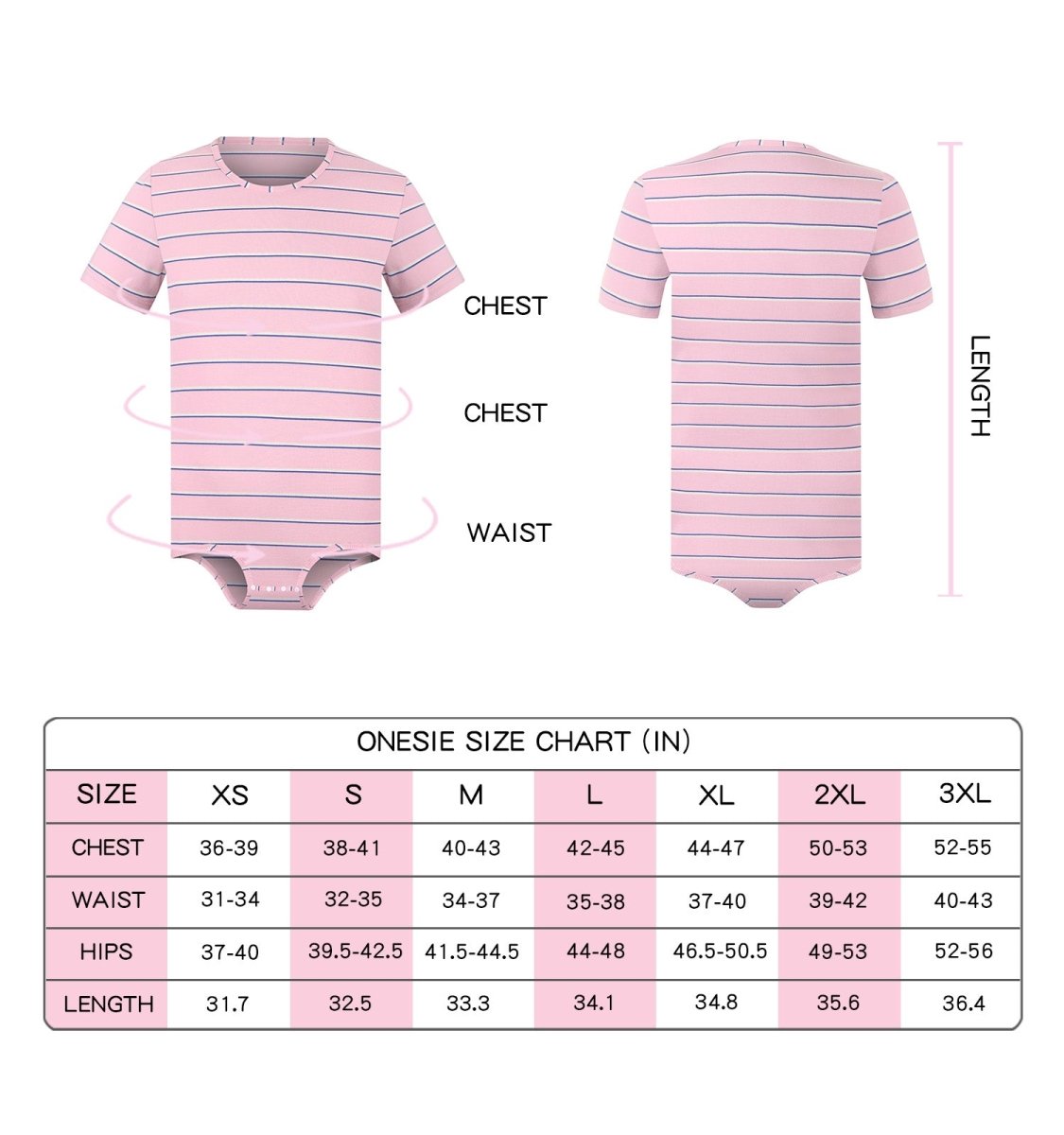 Landofgenie Mens Striped Onesie Short Sleeve Bodysuit - Stripe Men - landofgenie