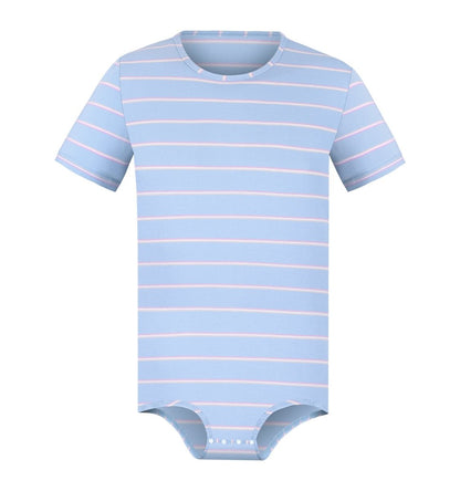 Landofgenie Mens Striped Onesie Short Sleeve Bodysuit - Stripe Men - landofgenie