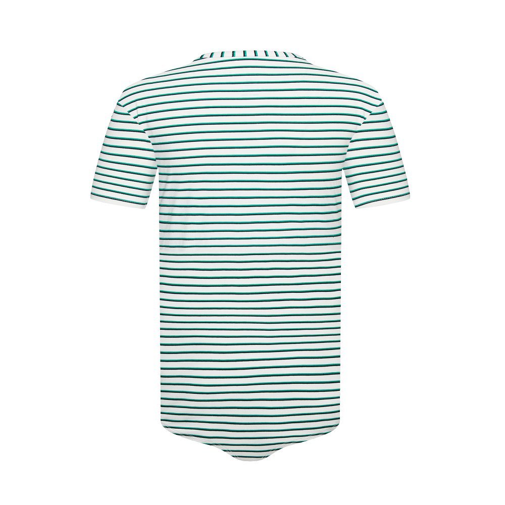 Landofgenie Mens Striped Onesie Short Sleeve Bodysuit White - Stripe Maker - landofgenie