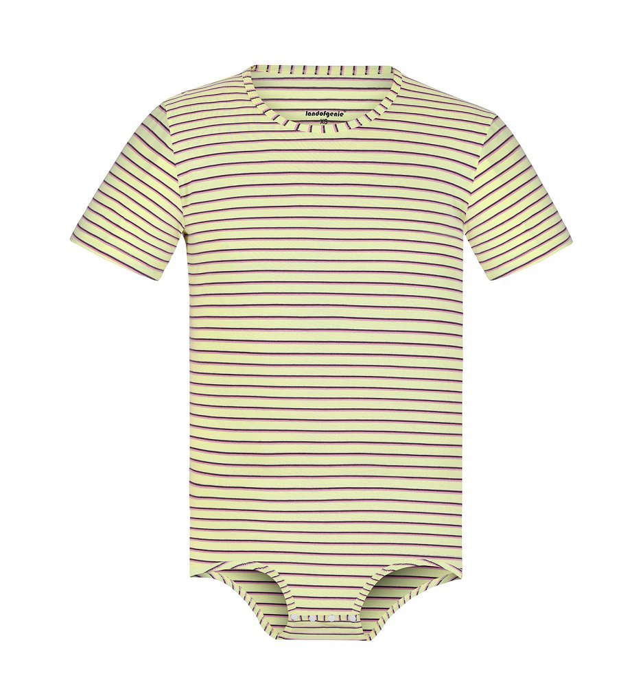 Landofgenie Mens Striped Onesie Short Sleeve Bodysuit Yellow - Stripe Maker - landofgenie