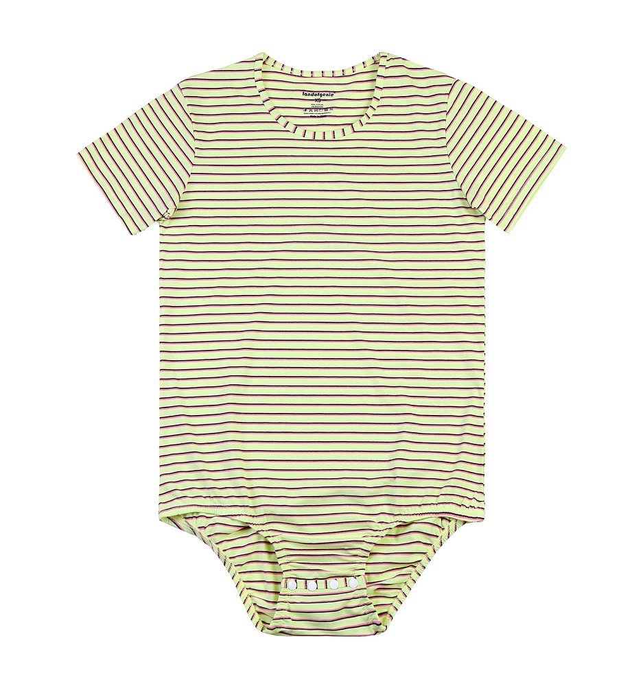 Landofgenie Mens Striped Onesie Short Sleeve Bodysuit Yellow - Stripe Maker - landofgenie