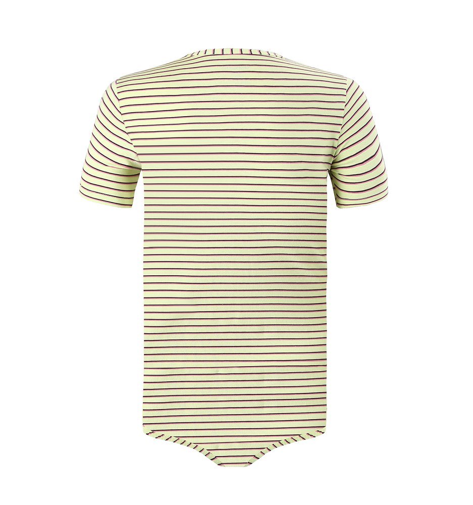 Landofgenie Mens Striped Onesie Short Sleeve Bodysuit Yellow - Stripe Maker - landofgenie