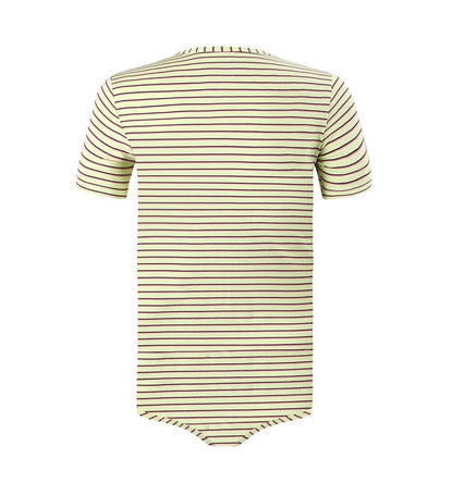 Landofgenie Mens Striped Onesie Short Sleeve Bodysuit Yellow - Stripe Maker - landofgenie