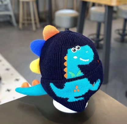 Landofgenie One Size Cotton Knitting Dinosaur Cap - landofgenie