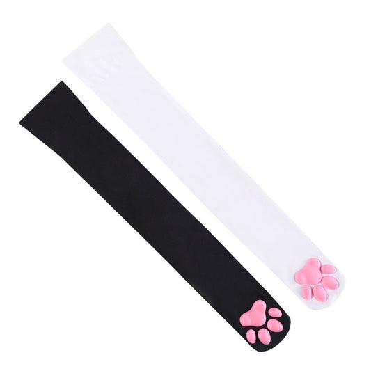Landofgenie Pink Cat Paw Pad Knee High Socks - 2 Pairs - landofgenie