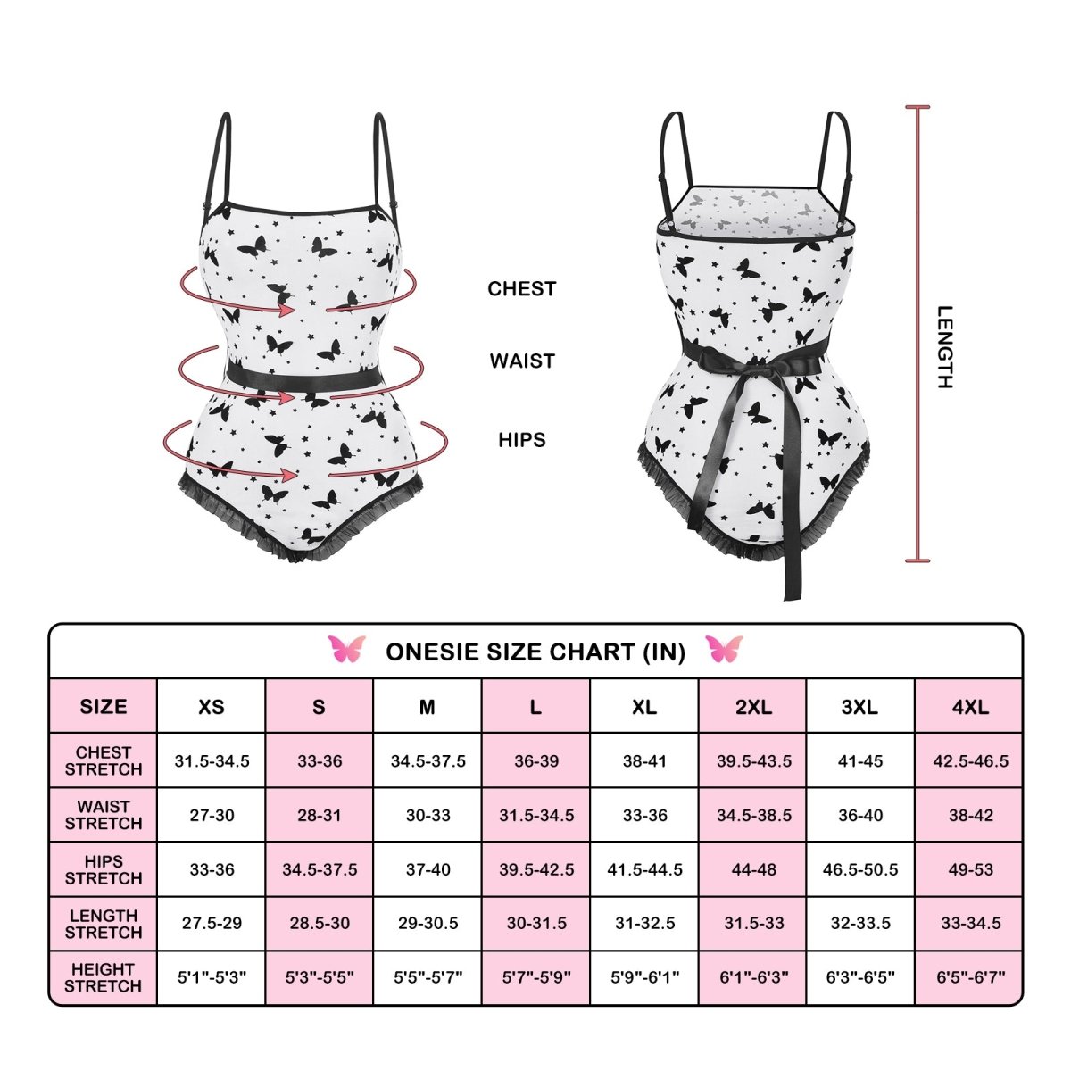 Landofgenie Sleepwear butterfly Star - Butterfly Star Black - landofgenie