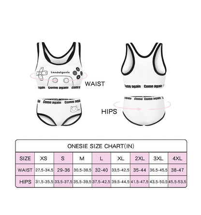 Landofgenie Women Cotton Camisole and Panties Sports Loungewear Bralette Set - Game Player White - landofgenie