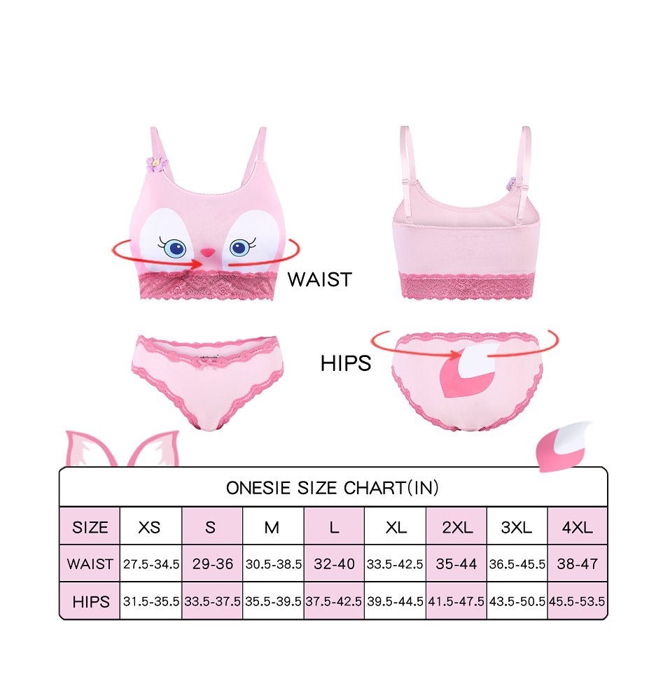 Landofgenie Women Lacy Trim Strap Lingerie Underwear Loungewear Set - Linabell - landofgenie