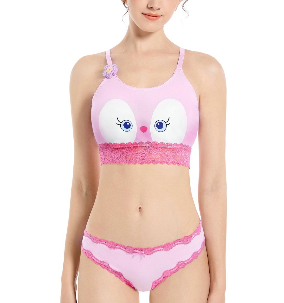 Landofgenie Women Lacy Trim Strap Lingerie Underwear Loungewear Set - Linabell - landofgenie