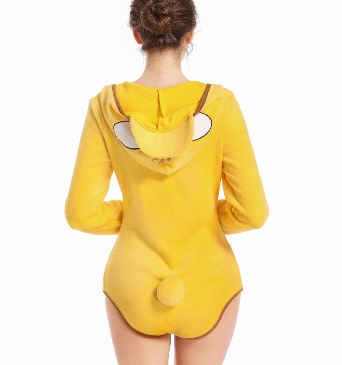 Landofgenie Womens Bodysuit Half Velvet Onesie Pajamas Bodysuit Tops Cosplay Costume - Anime Duck - landofgenie