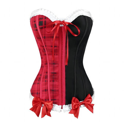 Landofgenie Women's Lace Up Boned Overbust Corset Bustier Bodyshaper Top - Sweet Love - landofgenie
