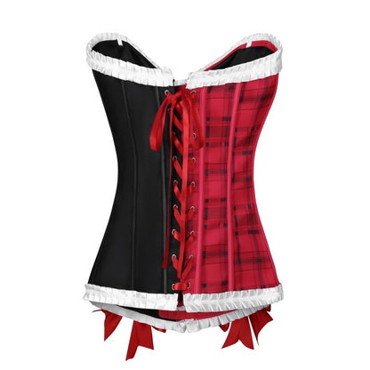 Landofgenie Women's Lace Up Boned Overbust Corset Bustier Bodyshaper Top - Sweet Love - landofgenie