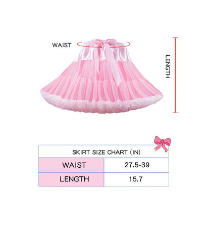 Landofgenie Women's Mesh Tulle Puffy Petticoat Tutu Ballet Bubble Short Ballerina Skirt - Lolita Skirt - landofgenie