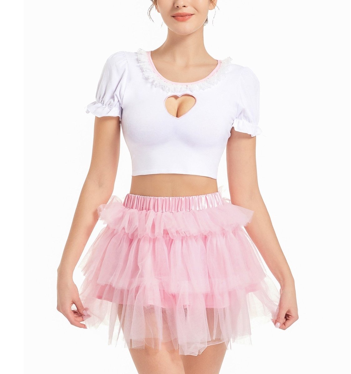 Landofgenie Women s Mesh Tulle Puffy Petticoat Tutu Ballet Bubble Shor landofgenie